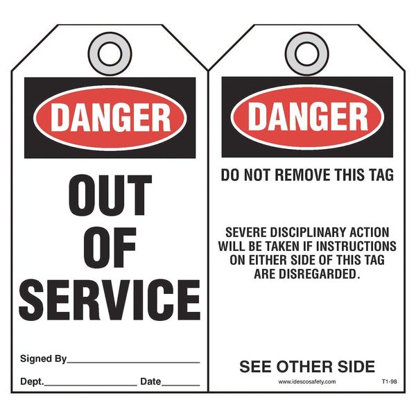 Out of Service Safety Tag, PK10
