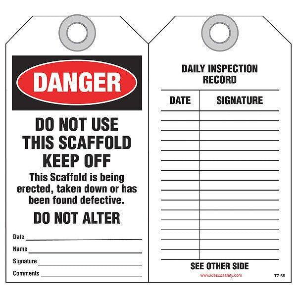 Scaffold Do not Use Safety Tag, PK10