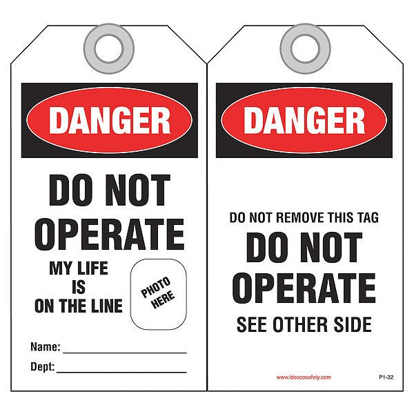 Self-Laminated Safety Tag, PK10