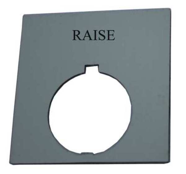 Legend Plate, Square, Raise, Black
