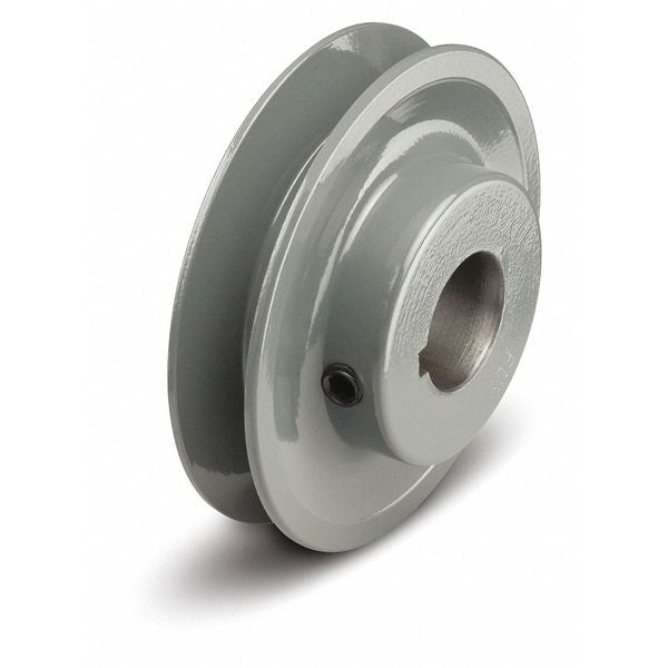 Standard V-Belt Pulley, Fixed Bore, Cast Iron, 1 Groove, 3.05 in Outside Dia