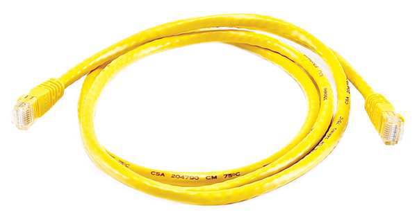 Ethernet Cable, Cat 6, Yellow, 5 ft.
