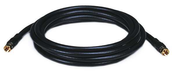 Coaxial Cable, RG-6, 10 ft., Black