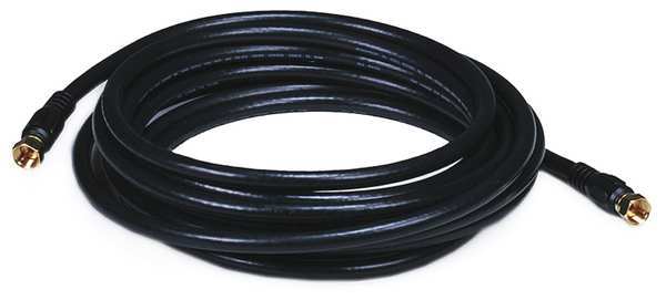 Coaxial Cable, RG-6, 15 ft., Black