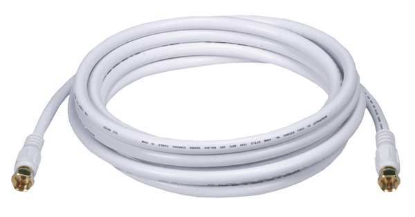 Coaxial Cable, RG-6, 10 ft., White