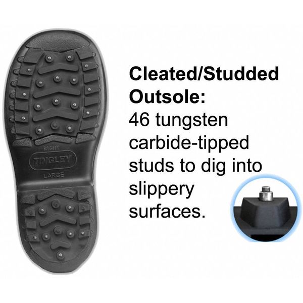Ice Traction Overshoes, Rubber, 14-15.5, PR