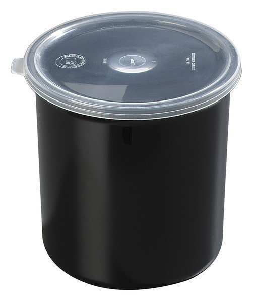 Poly-Tuf Crock w/Lid, 1.2 qt., Black, PK12