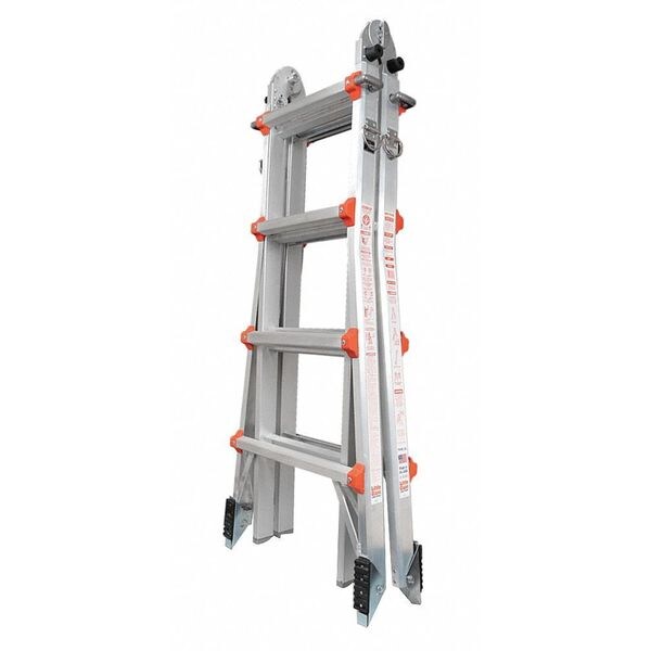 Multipurpose Ladder, 90 Degrees , Extension, Scaffold, Staircase, Stepladder Configuration, 15 ft