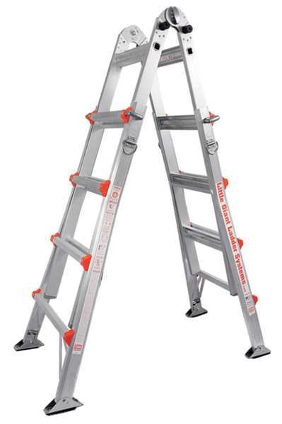 Multipurpose Ladder, 90 Degrees , Extension, Scaffold, Staircase, Stepladder Configuration, 19 ft