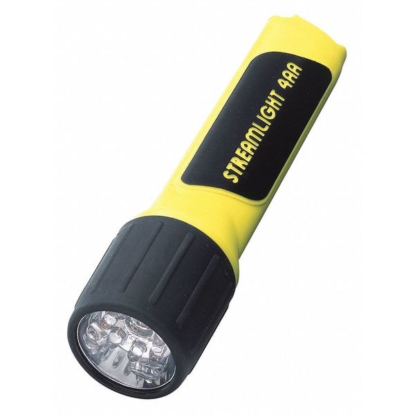 Yellow No Led Industrial Handheld Flashlight, Alkaline AA, 67 lm