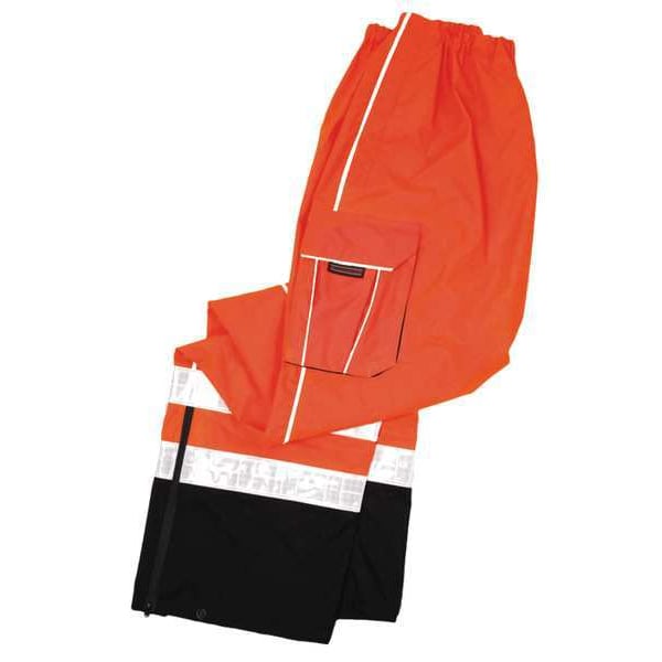 Rain Pant, Refl Piping, Orange, L-XL