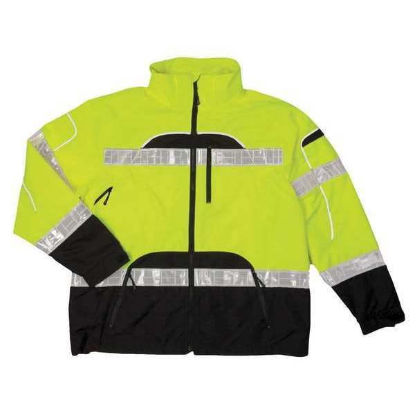 Rain Jacket, Reflctv Piping, Lime, 2XL-3XL