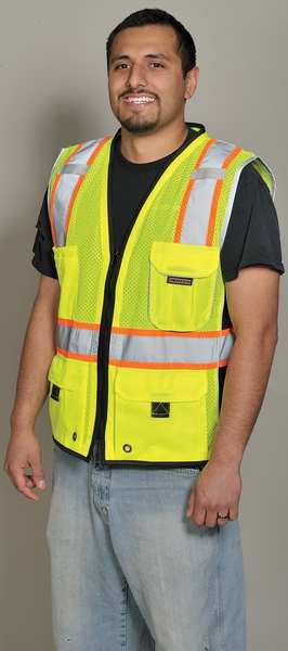 Vest, BlackBottom, Class 2, Lime, 4XL-5XL