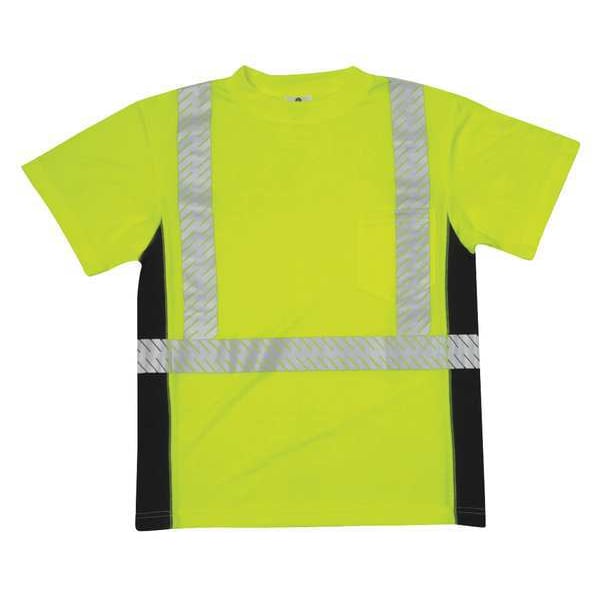 T-Shirt, Black Sided, Class 2, Lime, M