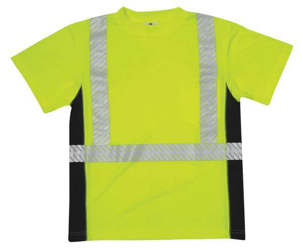T-Shirt, Black Sided, Class 2, Lime, 5XL