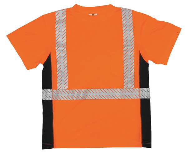 T-Shirt, Black Sided, Class 2, Orange, 3XL