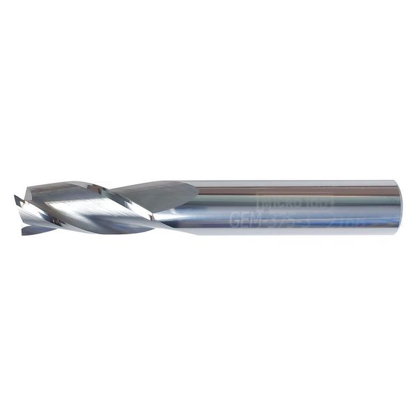 Carb End Mill, 3/8 In, 3FL, CC, Uncoated