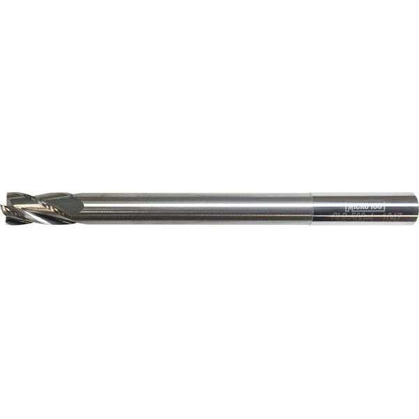 Carb End Mill, 3/16 In, 4FL, CC, AlTiN Coat