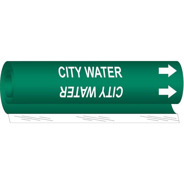 Pipe Markr, City Water, Gn, 2-1/2to7-7/8 In, 5655-II