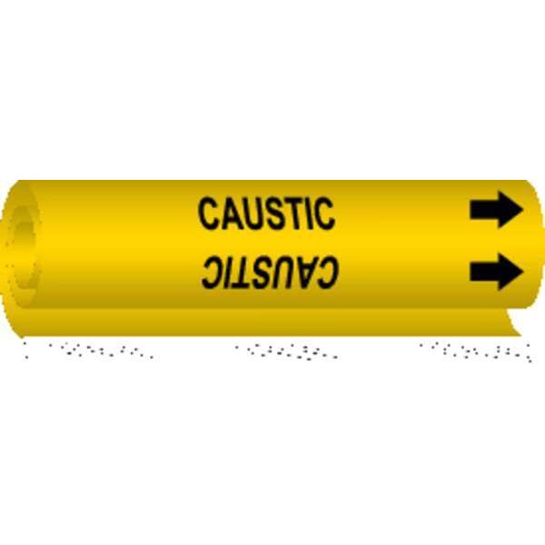 Pipe Marker, Caustic, Yel, 1-1/2 to2-3/8 In, 5643-I