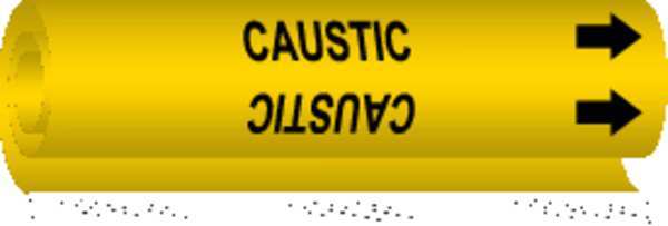 Pipe Marker, Caustic, Yel, 1/2 to 1-3/8 In