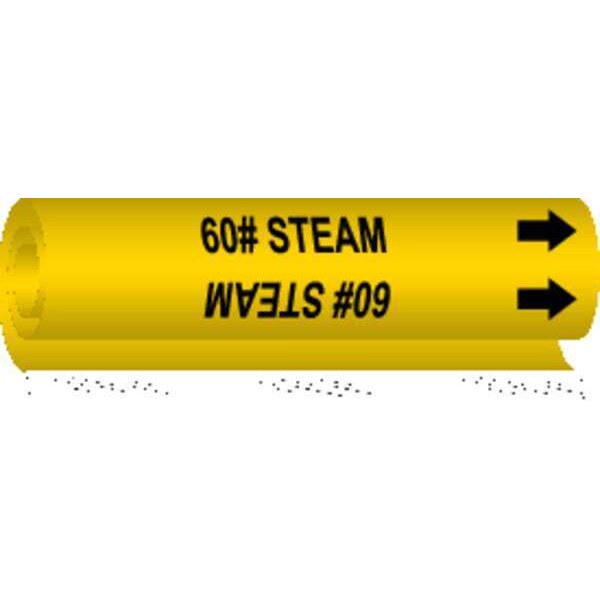 Pipe Marker, 60# Steam, Y, 2-1/2 to7-7/8 In
