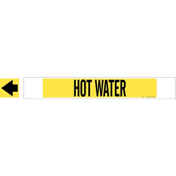 Pipe Marker, Hot Water, Y, 8 In or Greater, 5707-HPHV