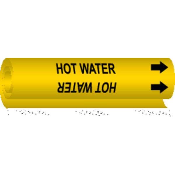 Pipe Marker, Hot Water, Y, 1-1/2 to2-3/8 In, 5707-I