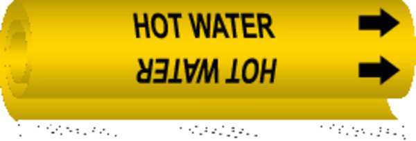 Pipe Marker, Hot Water, Y, 2-1/2 to7-7/8 In, 5707-II