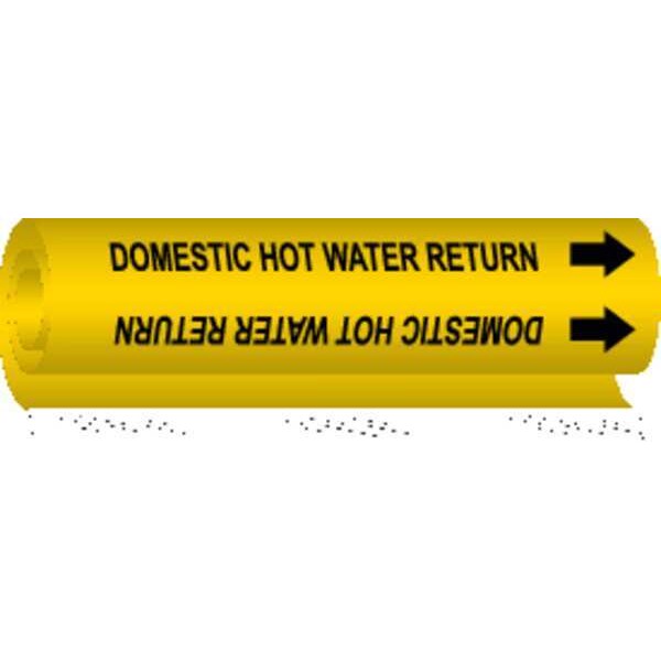 Pipe Marker, Domestic Hot Water Return, Y, 5676-O