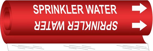Pipe Mrkr, Sprinkler Water, 2-1/2to7-7/8In, 5765-II