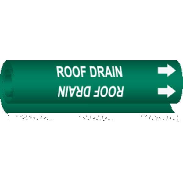 Pipe Marker, Roof Drain, Gn, 1/2 to1-3/8 In