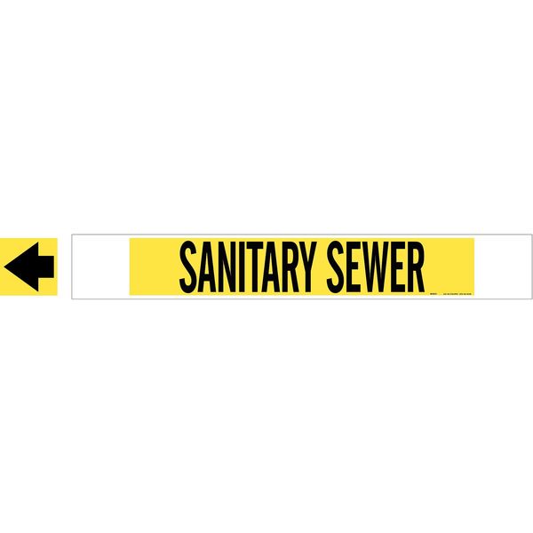 Pipe Marker, Sanitary Sewer, Y, 8 In orGrtr