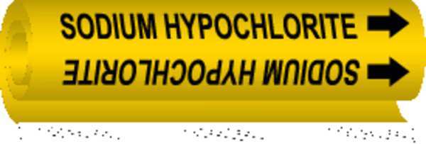 Pipe Marker, Sodium Hypochlorite, Yellow, 5761-II