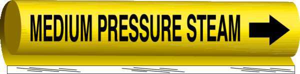 Pipe Marker, Medium Pressure Steam, Yellow, 5723-I