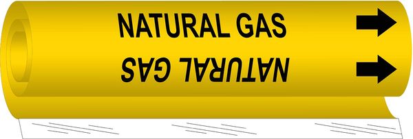 Pipe Marker, Natural Gas, Y, 1/2 to1-3/8 In
