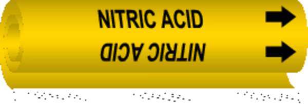 Pipe Marker, Nitric Acid, Y, 1/2 to1-3/8 In