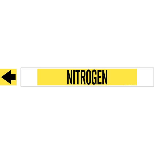 Pipe Marker, Nitrogen, Yel, 8 In or Greater