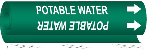 Pipe Mrkr, Potable Water, 1-1/2to2-3/8 In, 5744-I