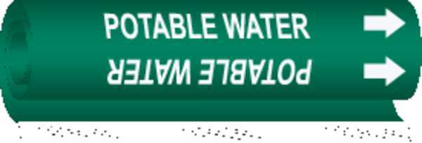 Pipe Mrkr, Potable Water, 2-1/2to7-7/8 In