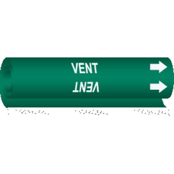 Pipe Marker, Vent, Green, 1-1/2 to 2-3/8 In