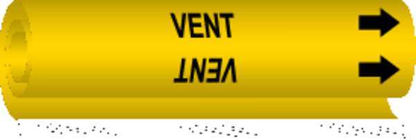 Pipe Marker, Vent, Yel, 1-1/2 to 2-3/8 In, 5781-I