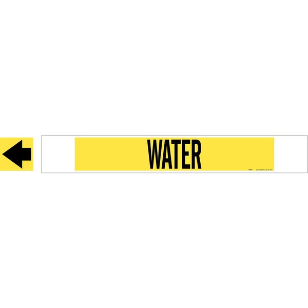 Pipe Marker, Water, Yellow, 8 In or Greater