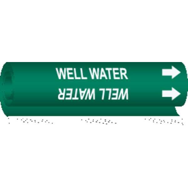 Pipe Marker, Well Water, Gn, 1/2 to1-3/8 In