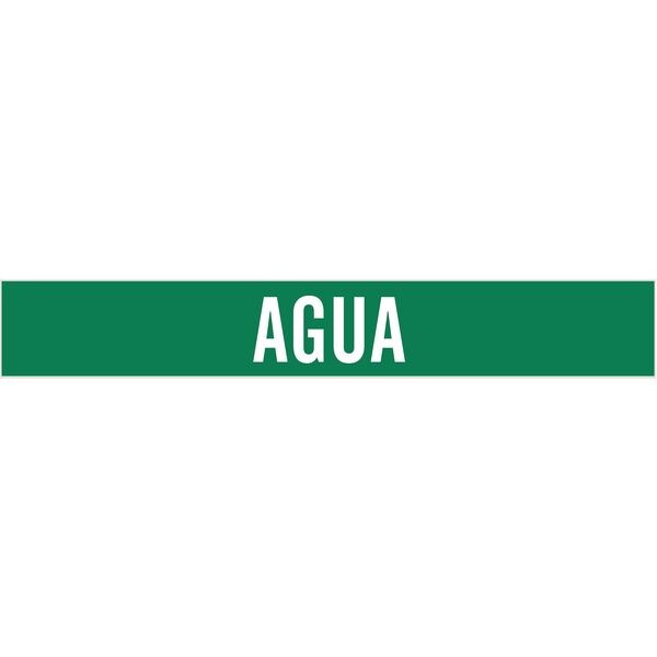 Pipe Marker, Agua, Green, 2-1/2 to 7-7/8 In