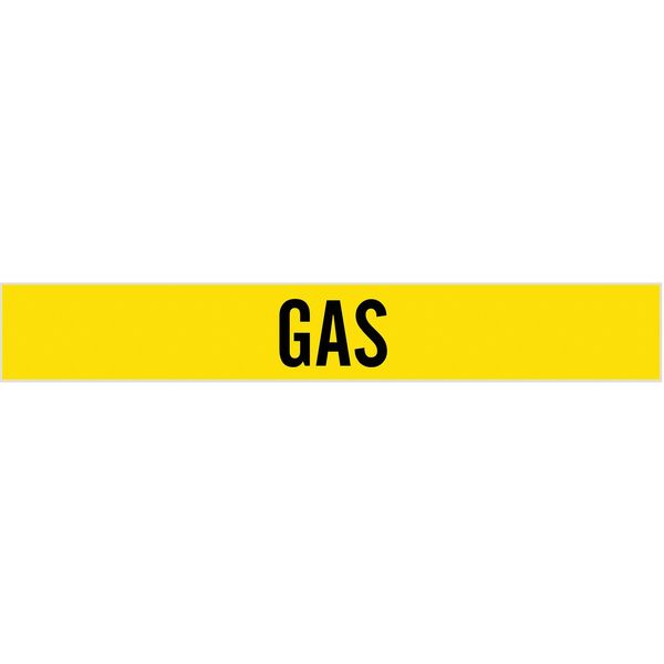 Pipe Marker, Gas, Yellow, 2-1/2 to 7-7/8 In, 83432