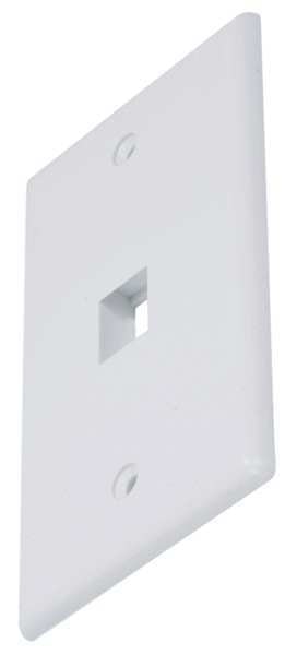 WallPlate, Blank Keystone, 1 Hole, White