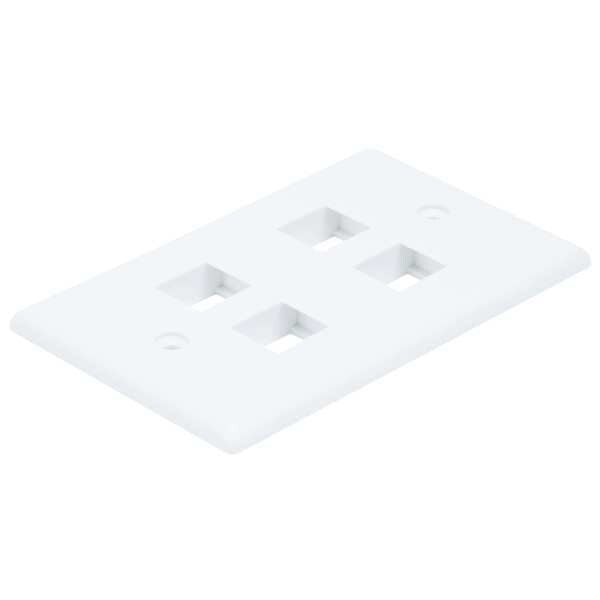 WallPlate, Blank, 4 Hole, White