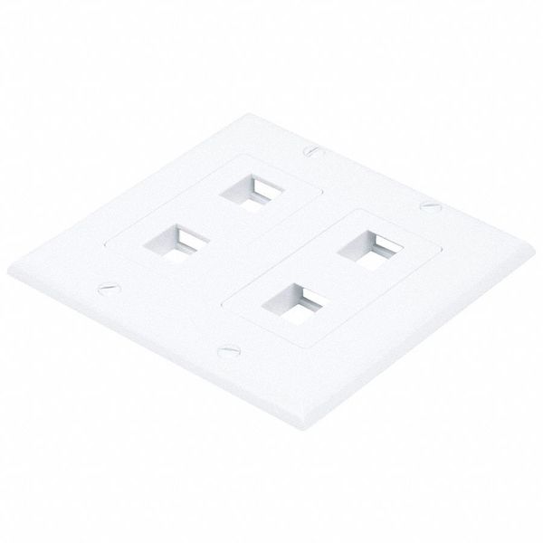WallPlate, Blank, 4 Hole, 2 Gang, White