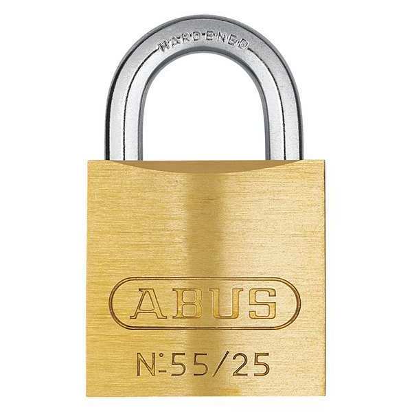 Padlock, Keyed Alike, Standard Shackle, Rectangular Brass Body, Steel Shackle, 7/16 in W